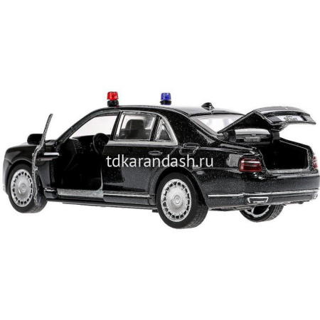 Машина "Aurus Senat" черная, инерционная, металл 13,5см (свет, звук, открывающиеся двери) от магазина "Карандаш"