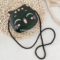 Сумочка "Кошечка" 12х10,5х4см 1 отделение, искусственная кожа, черная SD2265 от магазина "Карандаш"
