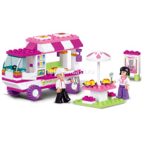 Конструктор "Розовая мечта. Мобильный ресторанчик" 102 детали 14х19х4,5см пластик (2 фигурки) M38-B0 от магазина "Карандаш"