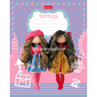 Тетрадь А5 18л клетка "Модные подружки" на скобе 5 дизайнов 18Т5В1/063812 от магазина "Карандаш"