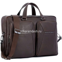 Сумка для ноутбука "Rhino" 30х44х11см, 2 отделения, темно-коричневая, натуральная кожа CA6245W118/TM от магазина "Карандаш"
