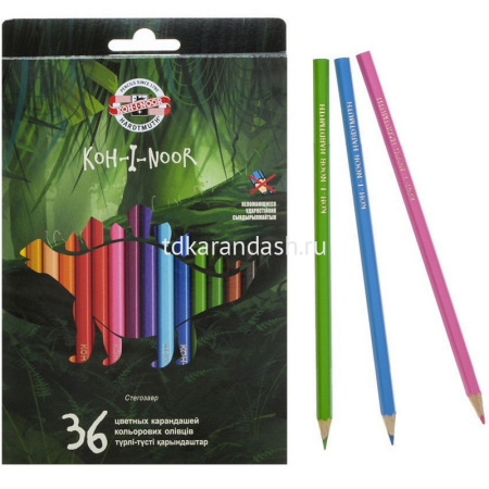 Карандаши 36 цветов "Dino" шестигранные дерево, картон 3595 от магазина "Карандаш"