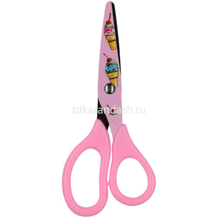 Ножницы детские 13,7см "Happycut" сталь, ручки пластиковые, лезвия с принтом, 4 вида 60-0033/04 от магазина "Карандаш"