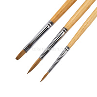 Набор кистей колонок 3шт. №2 (плоская №4, круглая №01/1, 3) 8745469 от магазина "Карандаш"