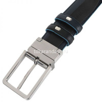 Ремень мужской 3,5см х 1,25м натуральная кожа, черный/темно-синий "Blue Square" CU2619B2/NBLU2 от магазина "Карандаш"