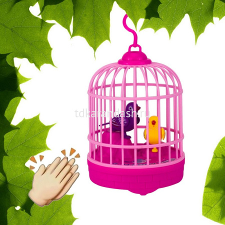 Клетка с птицами 14х10см пластик, 3 вида (свет, звук) 2085030/B8805A от магазина "Карандаш"