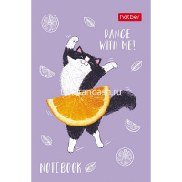 Блокнот А7 48л "Котик-апельсинка" клетка, склейка, 3-х цветный блок, 5 дизайнов 083526 от магазина "Карандаш"