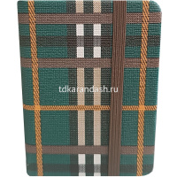 Бизнес-блокнот А7 80л "Клетка" на резинке, линия, обложка 7БЦ, резинка д/ручки, 4 цвета 5801-7 от магазина "Карандаш"