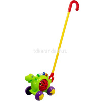 Каталка на палочке "Черепашка" 23х15х17см пластик (звон погрумушек) LT344159 от магазина "Карандаш"