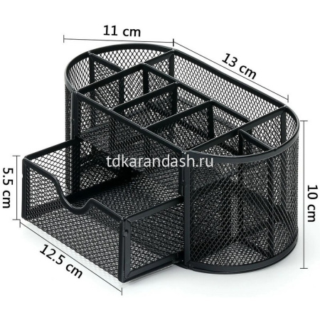 Подставка-органайзер 22х11х10см 9 отделений, сетчатая, металл, черная VS195412 от магазина "Карандаш"