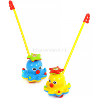 Каталка "Осьминог" пластик 19см звонок Y6211-17 от магазина "Карандаш"