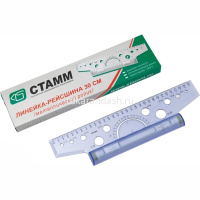 Линейка-рейсшина 30см пластик, прозрачная, металлический ролик ЛР-30478 от магазина "Карандаш"