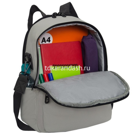 Рюкзак-сумка 29х37,5х15см, 630гр, 2 отделения, 4 кармана, серый RD-546-2/3 от магазина "Карандаш"