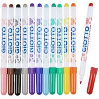 Фломастеры 12 цветов "Giotto Turbo Advanсed" с вентилируемым колпачком суперсмываемые картон 426000 от магазина "Карандаш"