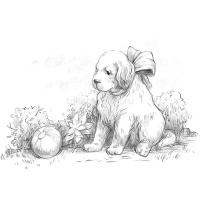 Набор для раскрашивания чернографитными карандашами "Скетч. Крошка щенок" А4 1 лист RPSB-0017 от магазина "Карандаш"