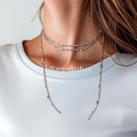 Набор для бисероплетения "Чокер. Серебряный шнурок" 0,5см (бисер, нить, иглы, карабин) 11-503 от магазина "Карандаш"