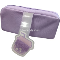 Пенал "Milk tea" 21х10,5х5,5см, прямоугольный, 1 отделение, 1 карман, на кпопке, текстиль, сиреневый от магазина "Карандаш"