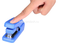 Степлер №10 15л глубина 30мм, со скобами, энергосберегающий, голубой E0273 от магазина "Карандаш"
