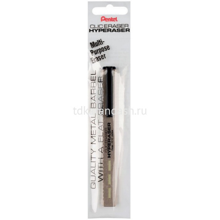 Ластик-карандаш "Clic Eraser Hyperaser" прямоугольный в футляре, 10х10х122мм, золотой корпус, металл от магазина "Карандаш"