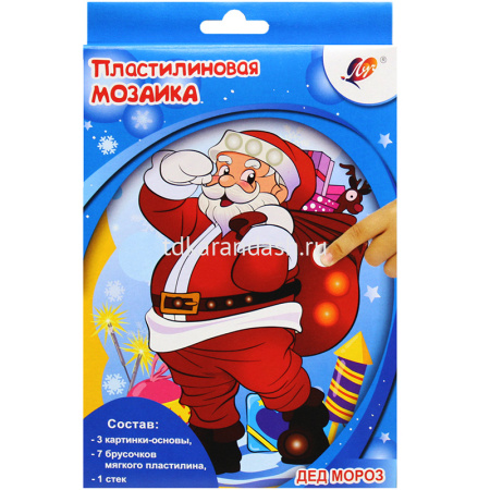 Набор д/творчества "Пластилиновая мозаика. Куклы, Пчёлка, Рыбка, Грибок, Динозаврики, Дед Мороз" от магазина "Карандаш"