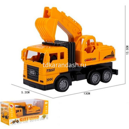 Экскаватор инерционный, пластик 12х5х5см LT243052 от магазина "Карандаш"