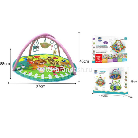 Коврик развивающий 97х88х45см с погремушками, текстиль 2087349/LY777-10 от магазина "Карандаш"