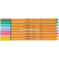 Набор капиллярных ручек 8цв 0,4мм "Stabilo point" пастельные цвета, пластиковый блистер 88/8-01 от магазина "Карандаш"