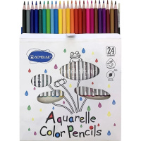 Карандаши акварельные 24 цвета "Acmeliae" с кисточкой круглые дерево, картон 9401-24 от магазина "Карандаш"