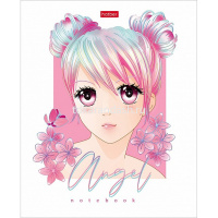 Тетрадь А5 48л клетка "Ангелы аниме" на скобе 3D фольга матовая ламинация 5 дизайнов 079788 от магазина "Карандаш"