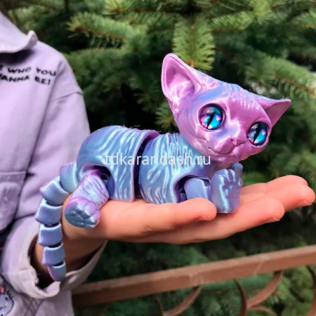 Фигурка 3D "Кошка" 17см подвижная, пластик, 6 цветов 11265-24 от магазина "Карандаш"