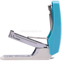 Степлер №10 15л глубина 40мм, со встроенным антистеплером, синий/белый, пластик, в блистере E0246 от магазина "Карандаш"