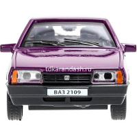 Машина "ВАЗ-2109 Спутник" баклажан, инерционная, металл 12см (открывающиеся двери) 2109-12-PRP от магазина "Карандаш"