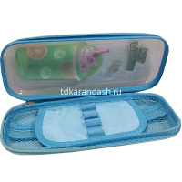 Пенал "Мороженое" 22,5х10х5см прямоугольный, 1 отделение с планкой, пластик, голубой DB23236 от магазина "Карандаш"