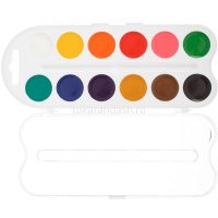 Краски акварельные 12 цветов "Цветик" медовая без кисточки пластиковая упаковка 2742189 от магазина "Карандаш"
