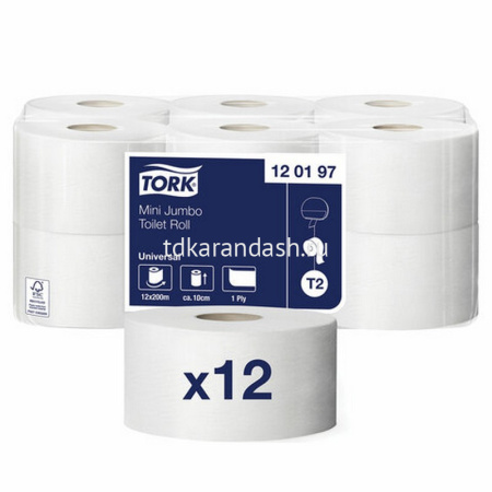 Туалетная бумага для диспенсера однослойная 200 метров TORK 120197