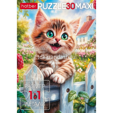 Пазлы 30 эл. "Счастливый котик" 21х29см макси 30ПЗ4_34431/091628 от магазина "Карандаш"