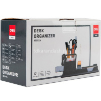 Набор настольный 26х10,3х15см 16 предметов, пластик, черный E38252A от магазина "Карандаш"