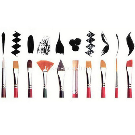 Набор кистей микс 3шт. (щетина плоская №4, коза круглая №4, пони круглая №3) 3945220 от магазина "Карандаш"