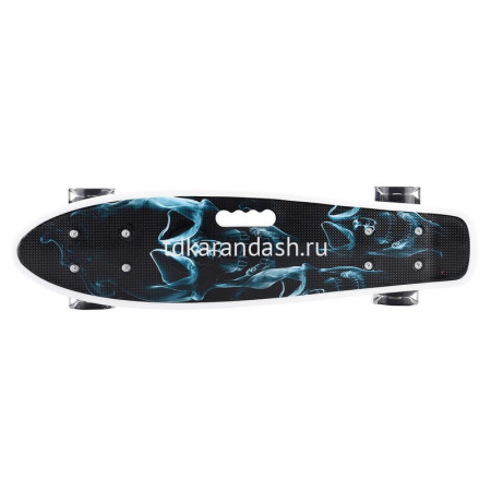 Скейтборд 56х14см, пластик, 4 колеса PU d=5,8см светятся, с ручкой U040855Y от магазина "Карандаш"