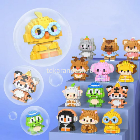 Конструктор 3D "Animals" количество деталей 124-150, 8х11х4см пластик, ассорти W1502/11314-24 от магазина "Карандаш"