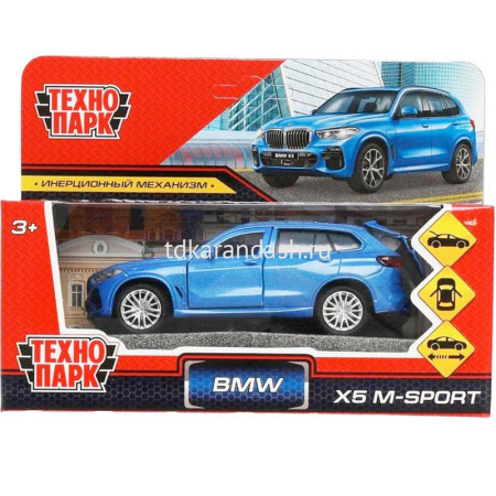 Машина "BMW X5 M-Sport" синяя, инерционная, металл 12см (открывающиеся двери) X5-12-BU