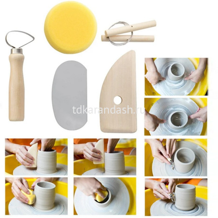 Набор инструментов для моделирования 34шт. металл/дерево в пенале-скрутке Y10785-24 от магазина "Карандаш"