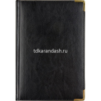 Ежедневник 2027 А5+ "Sidney Nebraska" 336стр., черный, золотой срез, искусств.кожа, золотые уголки от магазина "Карандаш"