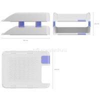 Набор из 2-х лотков горизонтальных "Forte Pastel" 28х17х35см белый с фиолет. вставкой, пластик 55567 от магазина "Карандаш"