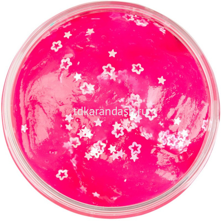 Игрушка-слайм "Мялка-жмялка" 180гр. розовый, с посыпкой звезды и сердечки SLI64 от магазина "Карандаш"