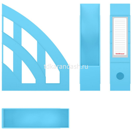 Лоток д/бумаг вертикальный "Office Pastel" ширина 7,5см голубой, пластик 55580 от магазина "Карандаш"