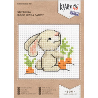 Набор для вышивания "Зайчишка" 9,5х8,5см (канва, нитки, игла, схема) 8-341 от магазина "Карандаш"