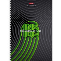 Тетрадь А4 96л клетка "INSIDE" на спирали выборочный лак 4 дизайна 083015 от магазина "Карандаш"