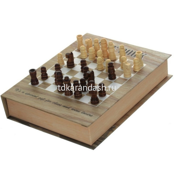 Набор сомелье с шахматами (штопор, кольцо, дозатор, нож для снятия фольги) 16х4х21см 714153 от магазина "Карандаш"