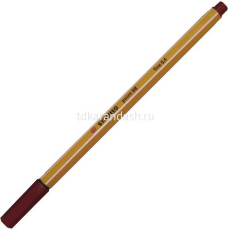 Ручка капиллярная "Stabilo point" 0,4мм темно-красная 88/50